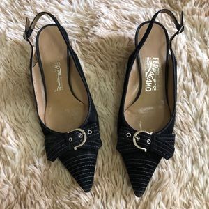 Salvatore Ferragamo Slingback Kitten Heels